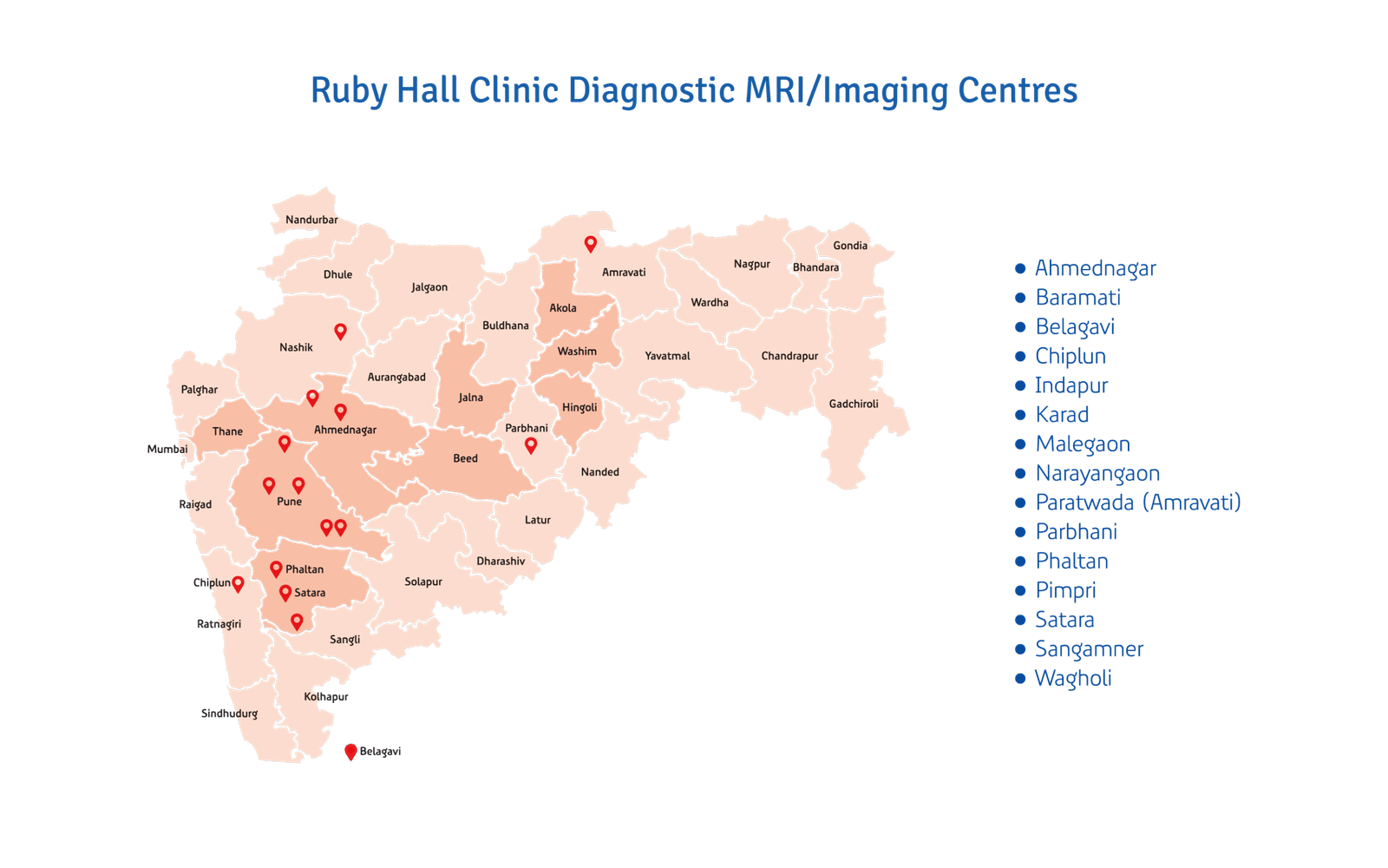 Ruby Hall Clinic and Grant Medical Foundation locations map